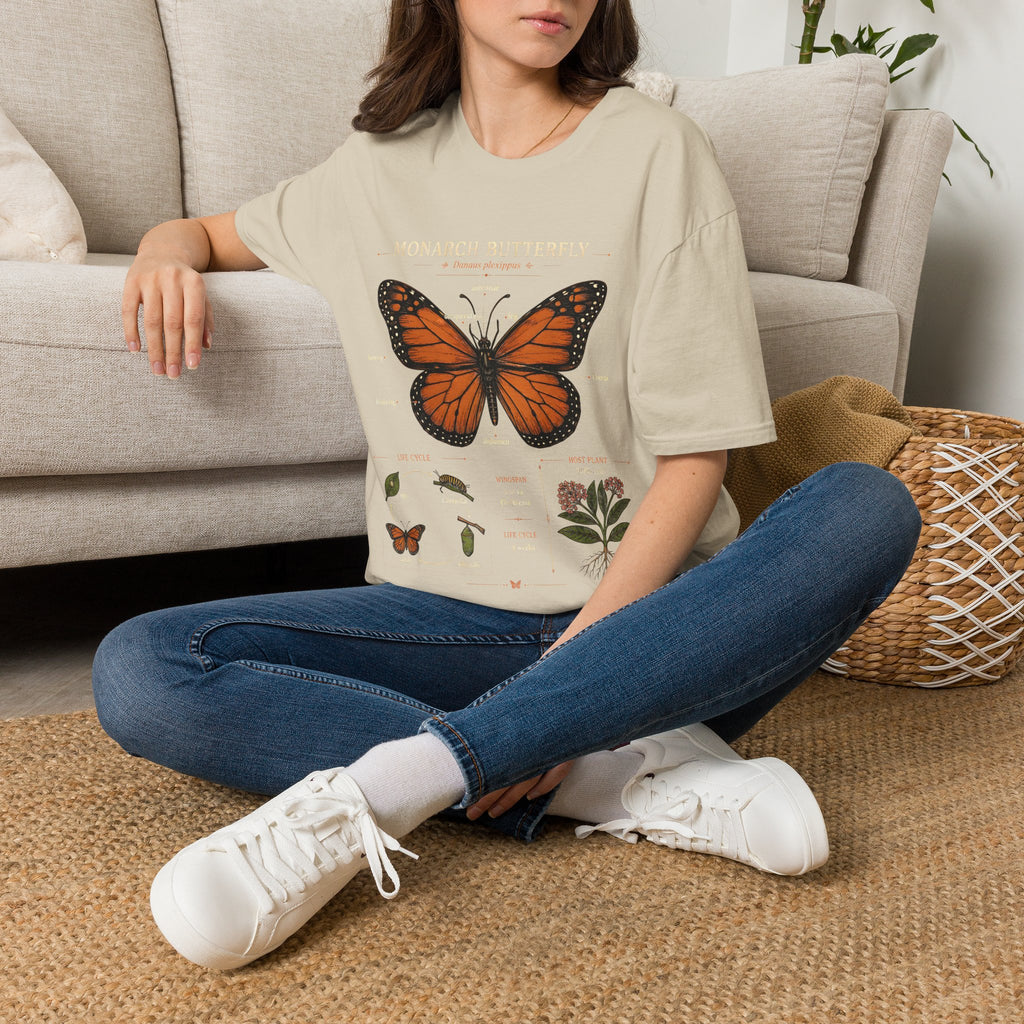 Monarch Butterfly Anatomy T-Shirt — Vintage Nature Illustration Tee