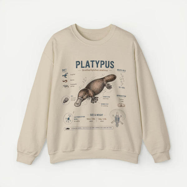 Platypus Anatomy Sweatshirt — Vintage Scientific Illustration