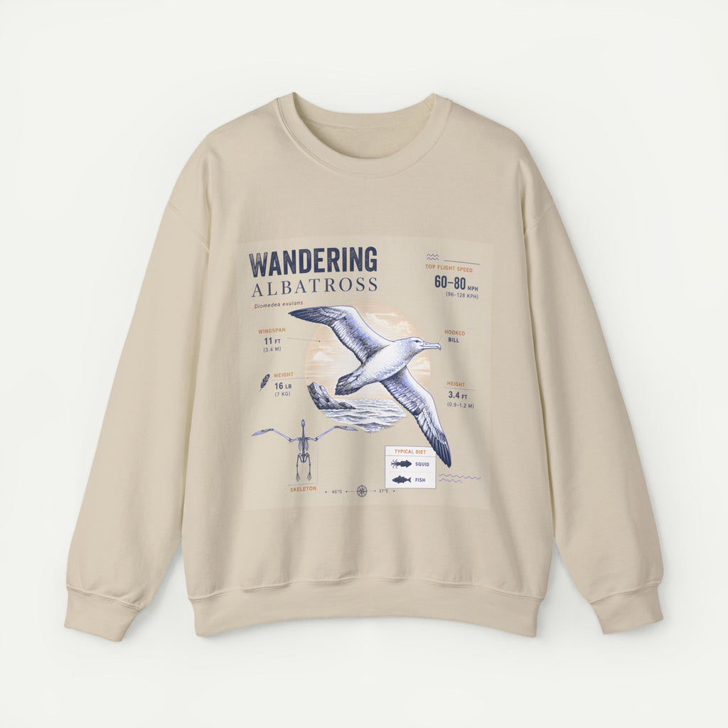 Wandering Albatross Anatomy Sweatshirt — Vintage Seabird Illustration