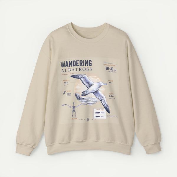 Wandering Albatross Anatomy Sweatshirt — Vintage Seabird Illustration