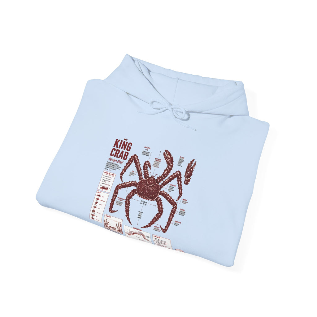 King Crab Anatomy Hoodie — Vintage Seafood Diagram Sweatshirt