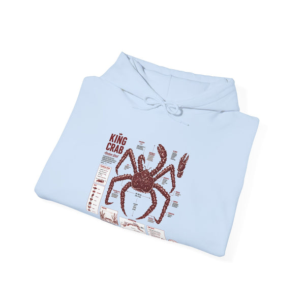 King Crab Anatomy Hoodie — Vintage Seafood Diagram Sweatshirt