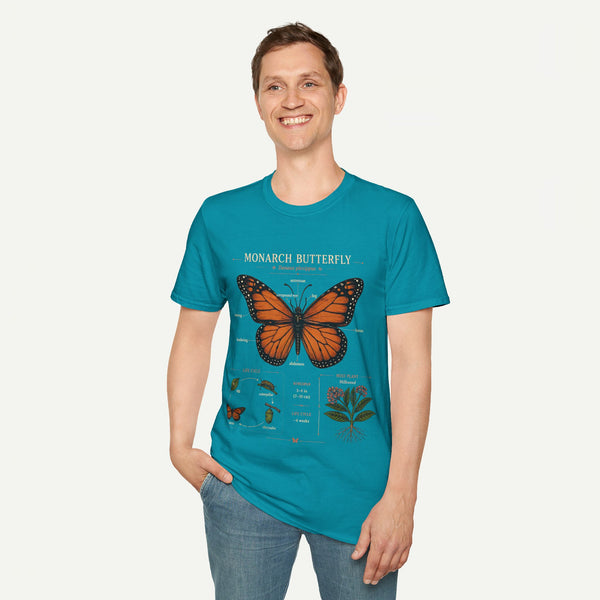 Monarch Butterfly Anatomy T-Shirt — Vintage Nature Illustration Tee
