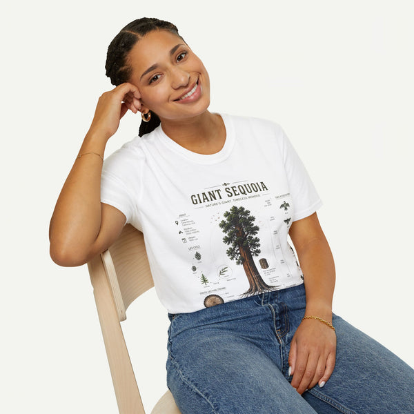 Giant Sequoia Anatomy T-Shirt — Botanical Tree Illustration Tee