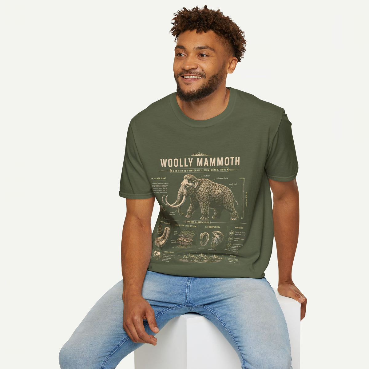 Woolly Mammoth Anatomy T-Shirt — Vintage Ice Age Graphic Tee
