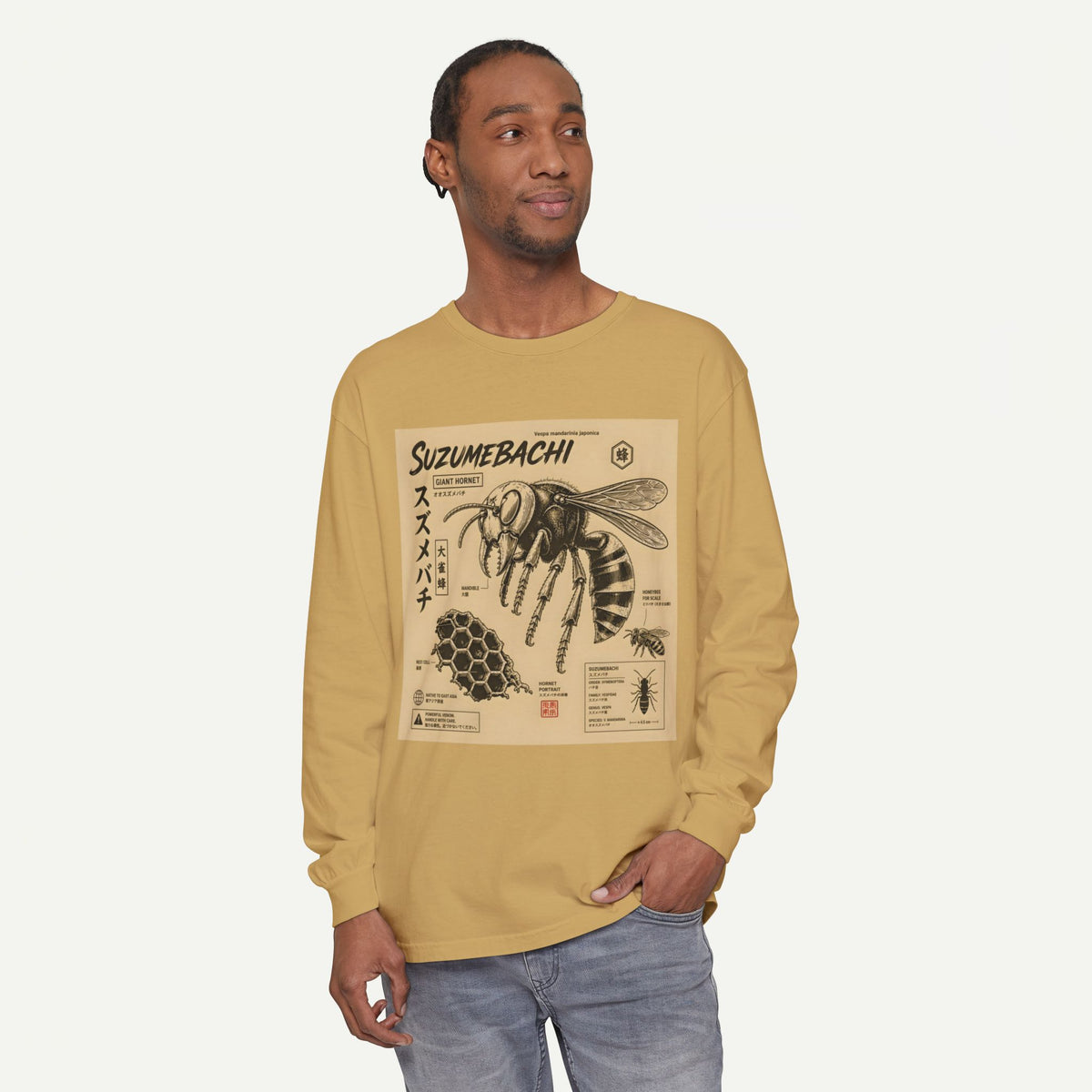 Suzumebachi Japanese Hornet Anatomy Long Sleeve Tee