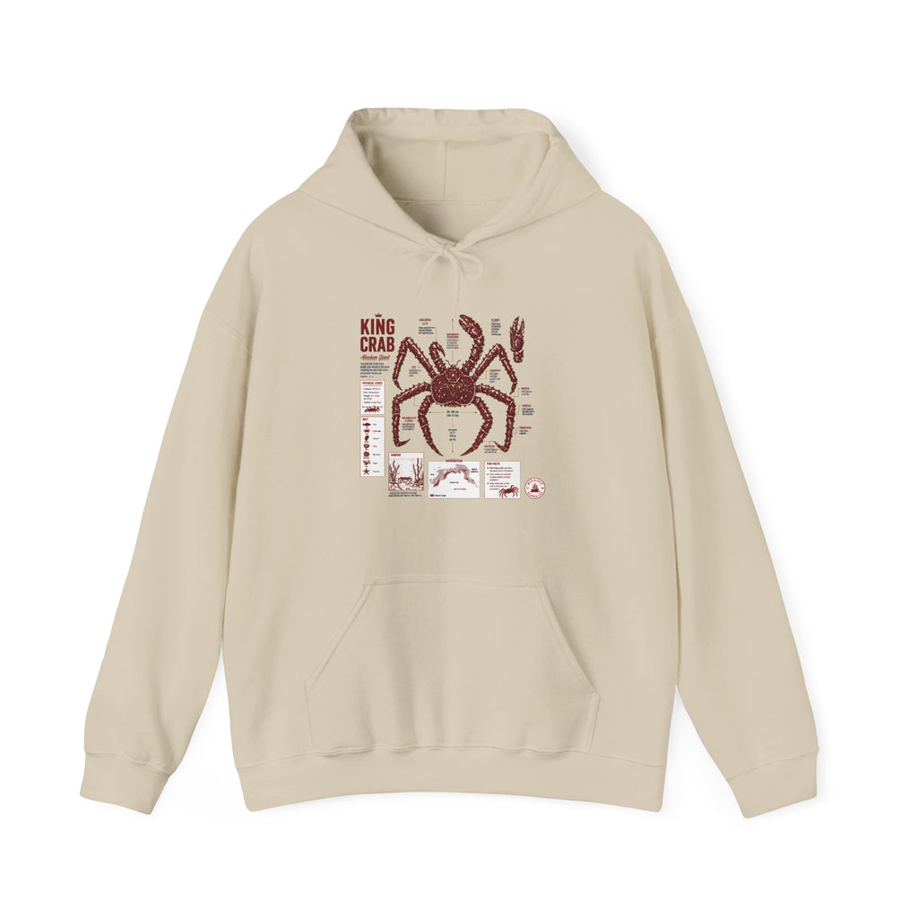 King Crab Anatomy Hoodie — Vintage Seafood Diagram Sweatshirt