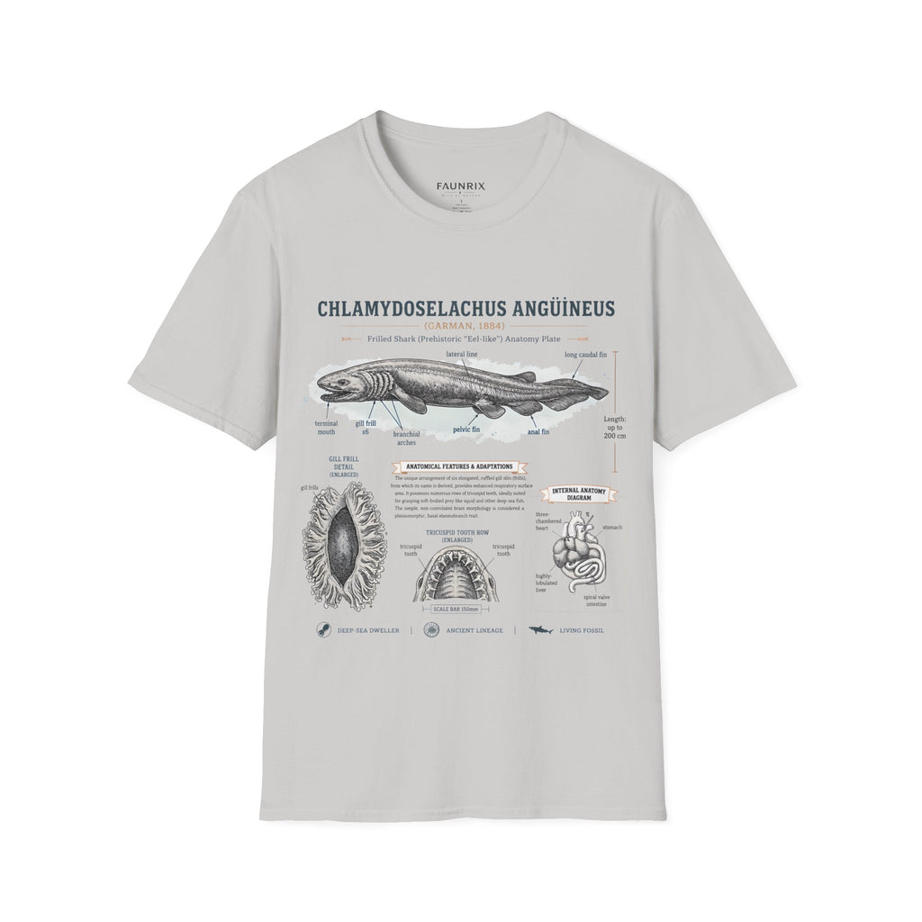 Shark Anatomy Graphic Tee — Chlamydoselachus Anguineus Educational T-Shirt