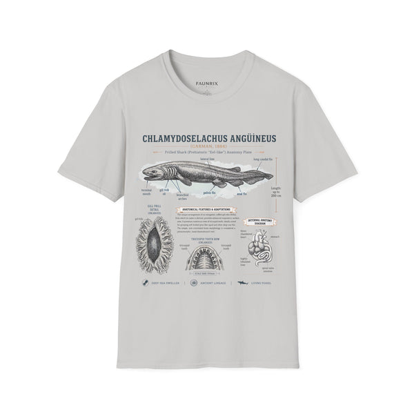 Shark Anatomy Graphic Tee — Chlamydoselachus Anguineus Educational T-Shirt