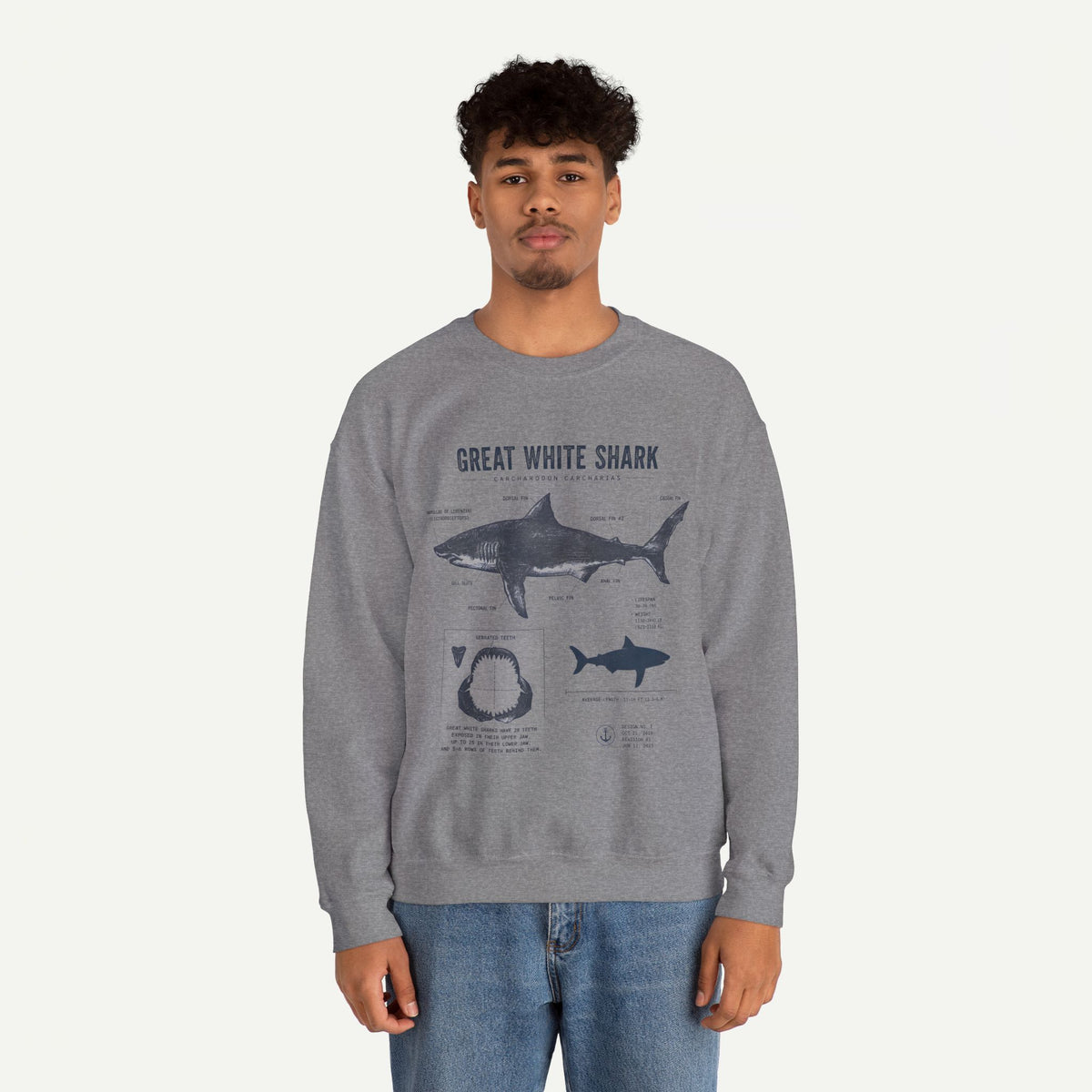 Great White Shark Anatomy Sweatshirt