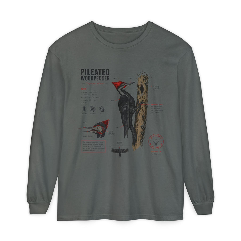 Pileated Woodpecker Anatomy Long Sleeve Tee