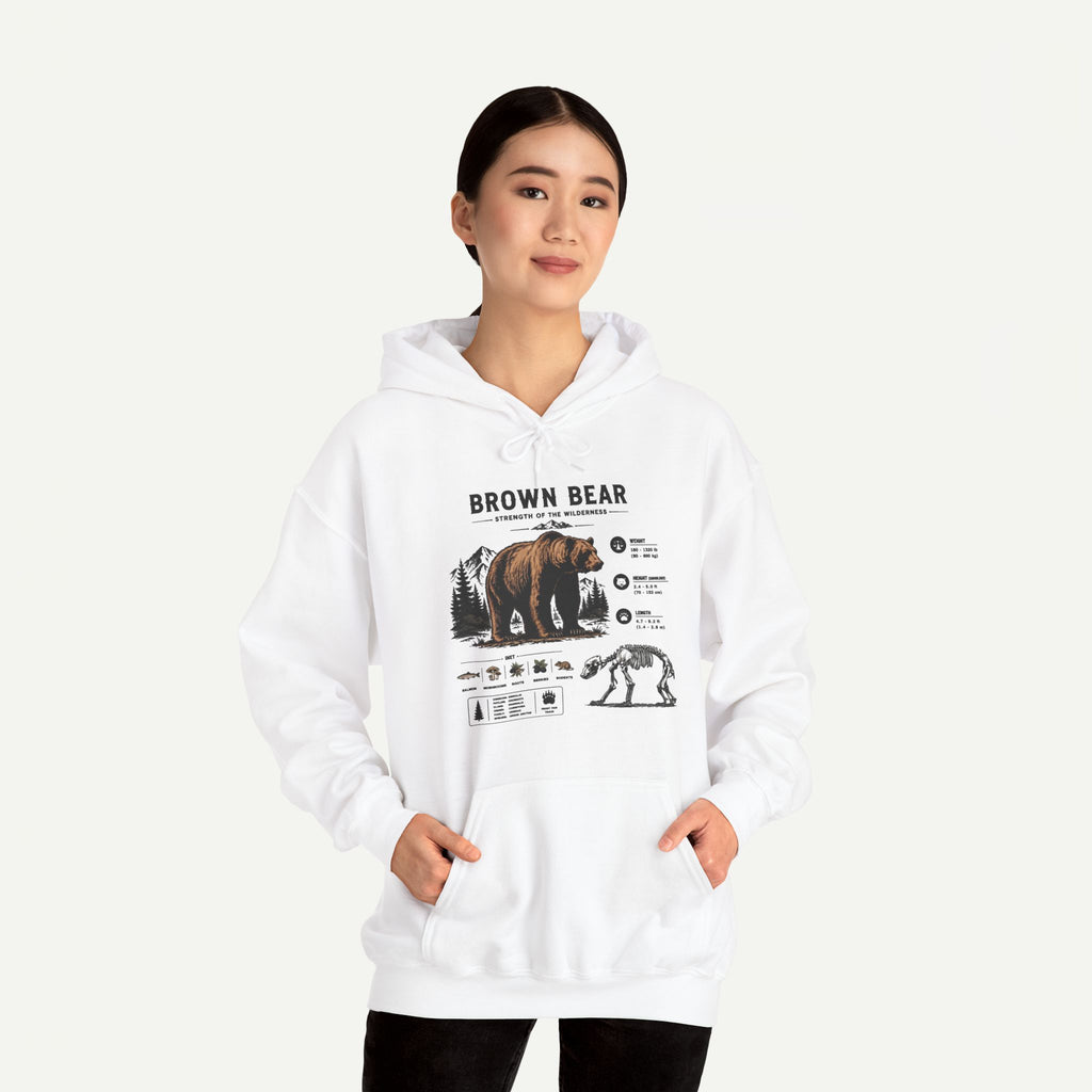 Brown Bear Anatomy Hoodie — Vintage Wildlife Graphic Sweatshirt