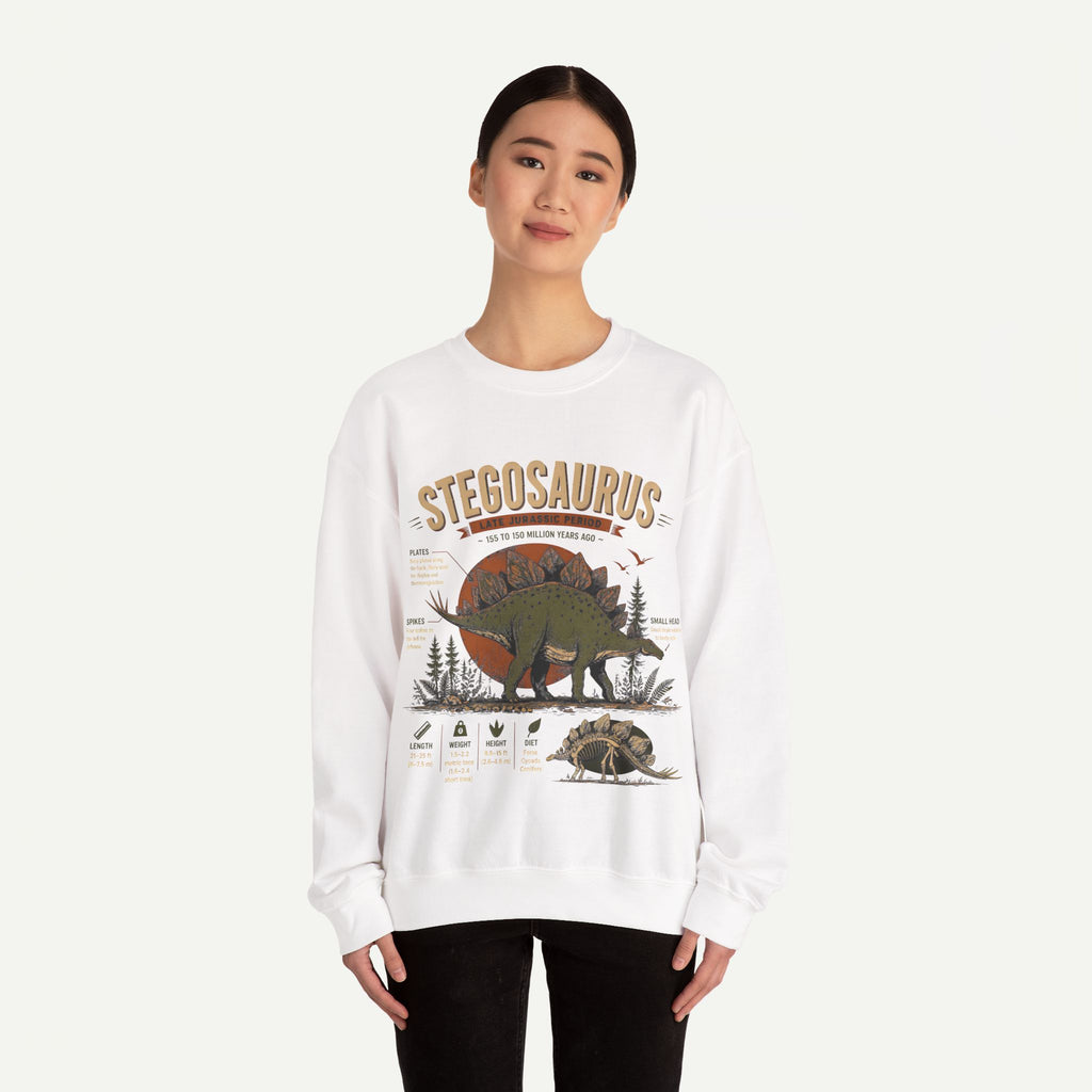 Stegosaurus Anatomy Sweatshirt — Vintage Dino Field Guide Graphic