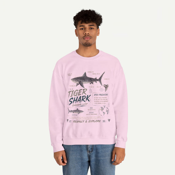 Tiger Shark Anatomy Sweatshirt — Marine Biology Graphic Crewneck