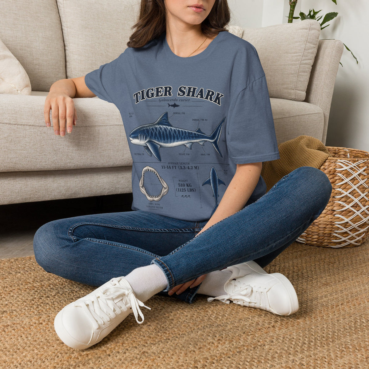 Tiger Shark Anatomy T-Shirt — Vintage Marine Biology Graphic Tee