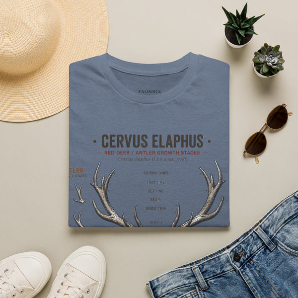 Deer Antler Anatomy T-Shirt — 'Cervus Elaphus' Educational Graphic