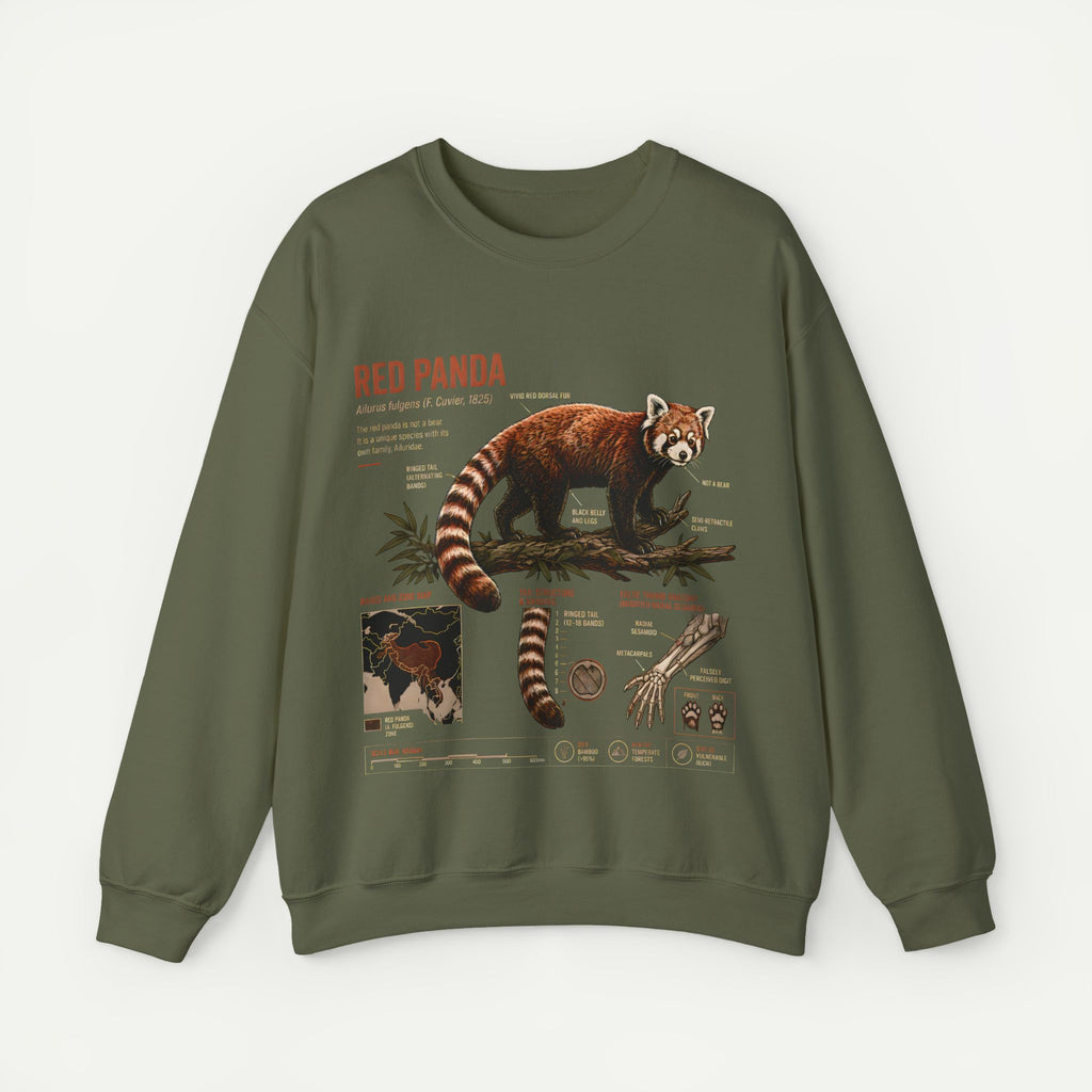 Red Panda Anatomy Sweatshirt — Vintage Wildlife Crewneck