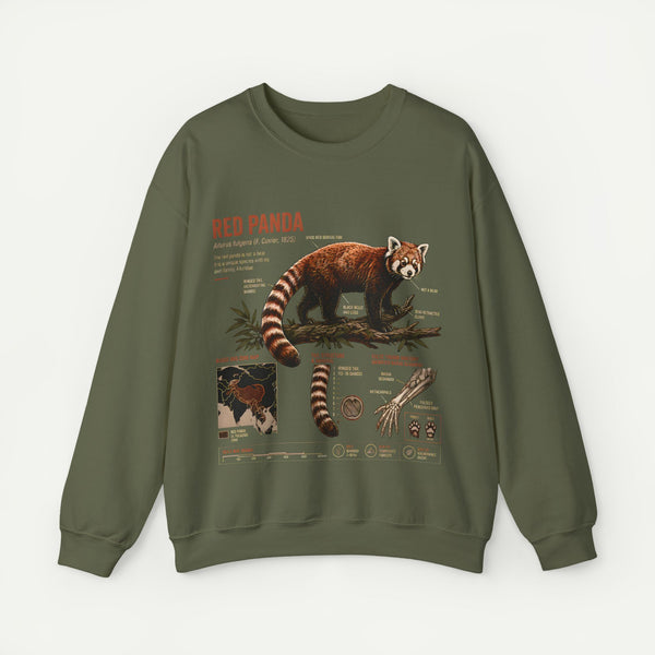 Red Panda Anatomy Sweatshirt — Vintage Wildlife Crewneck