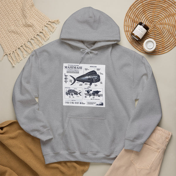 Mahi Mahi Fish Anatomy Hoodie — Illustrated Marine Biology Pullover