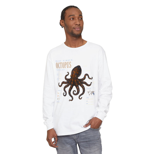 Octopus Anatomy Long Sleeve Tee — Vintage Marine Biology Graphic Shirt