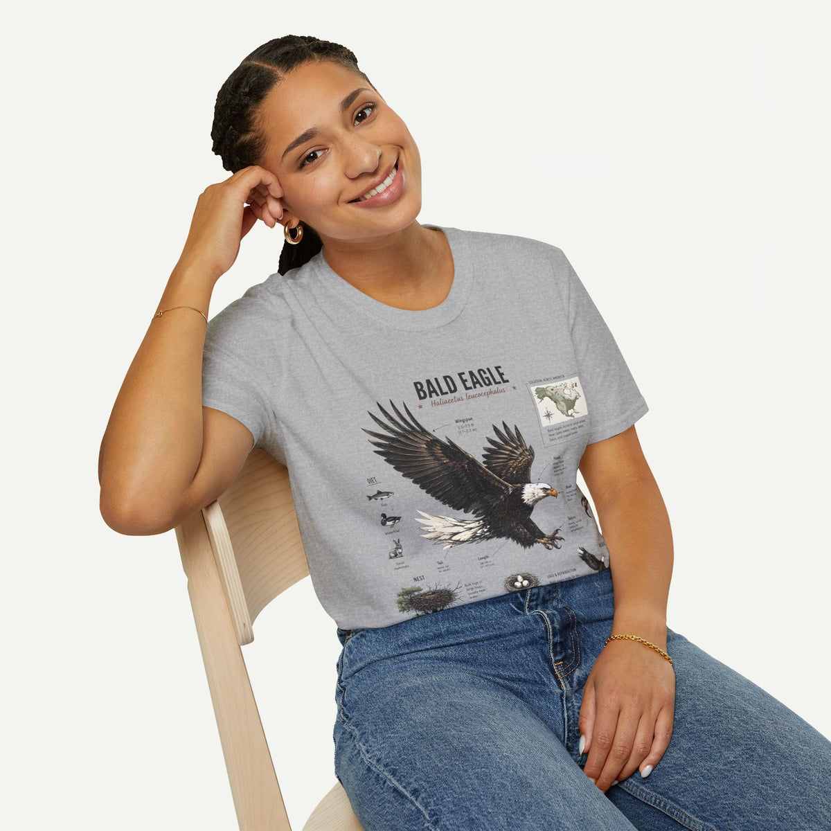 Bald Eagle Anatomy Field Guide T-Shirt