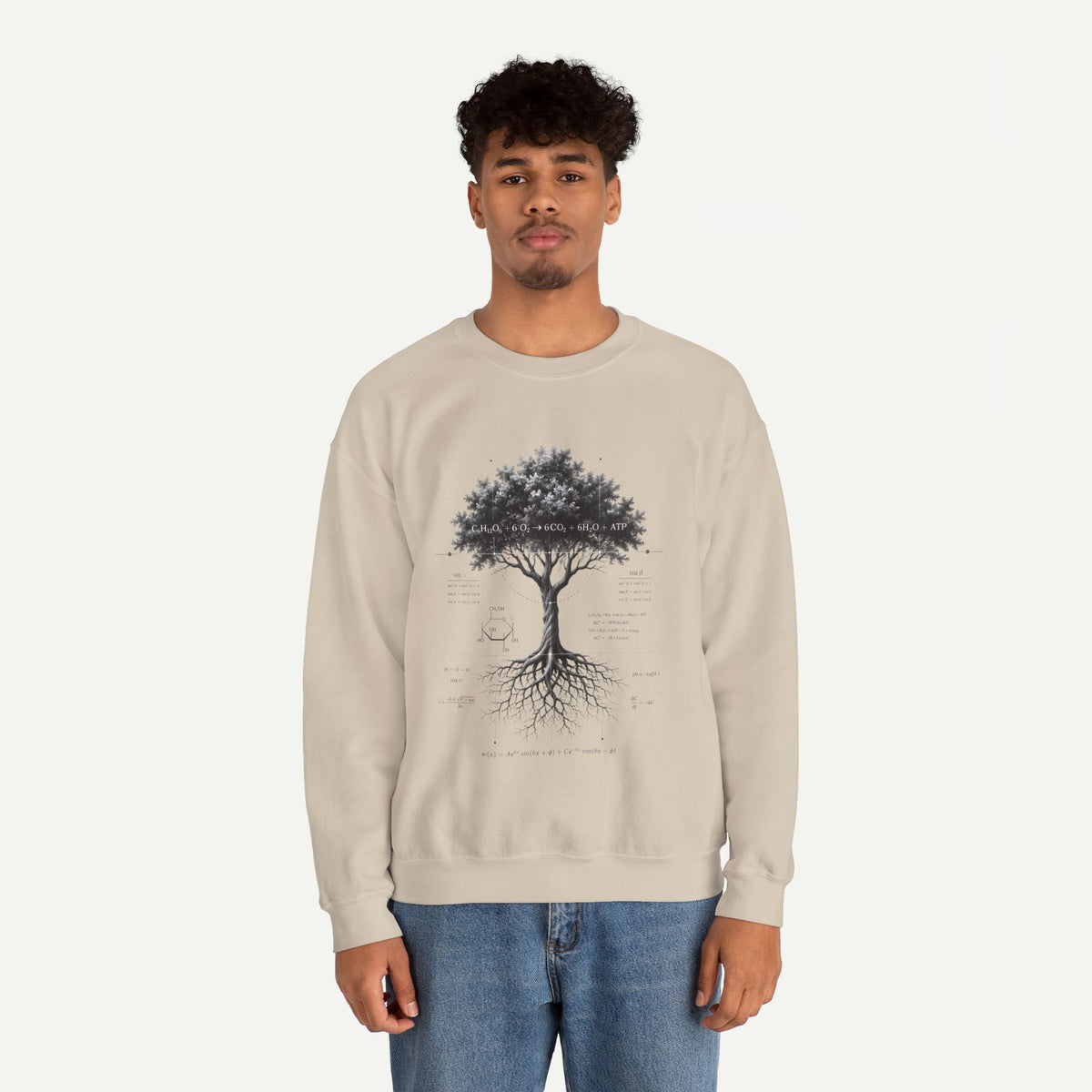 Tree of Life Crewneck Sweatshirt — Botanical Roots Illustration