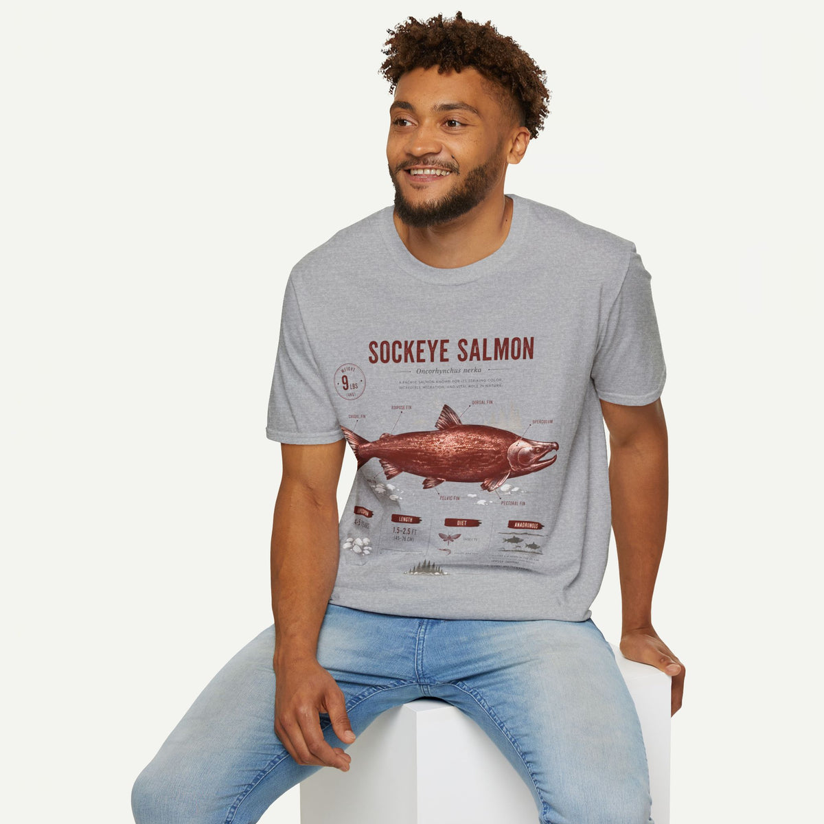 Sockeye Salmon T-Shirt — Vintage Fish Anatomy Tee