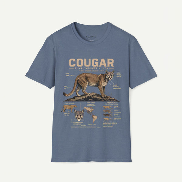 Cougar Puma Mountain Lion Anatomy Graphic T-Shirt