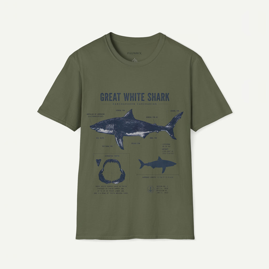 Great White Shark Anatomy T-shirt
