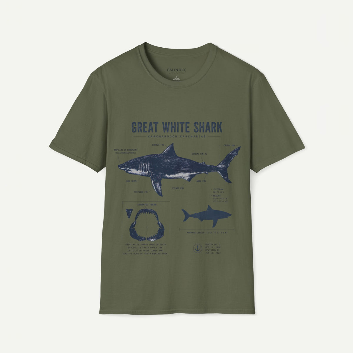 Great White Shark Anatomy T-shirt
