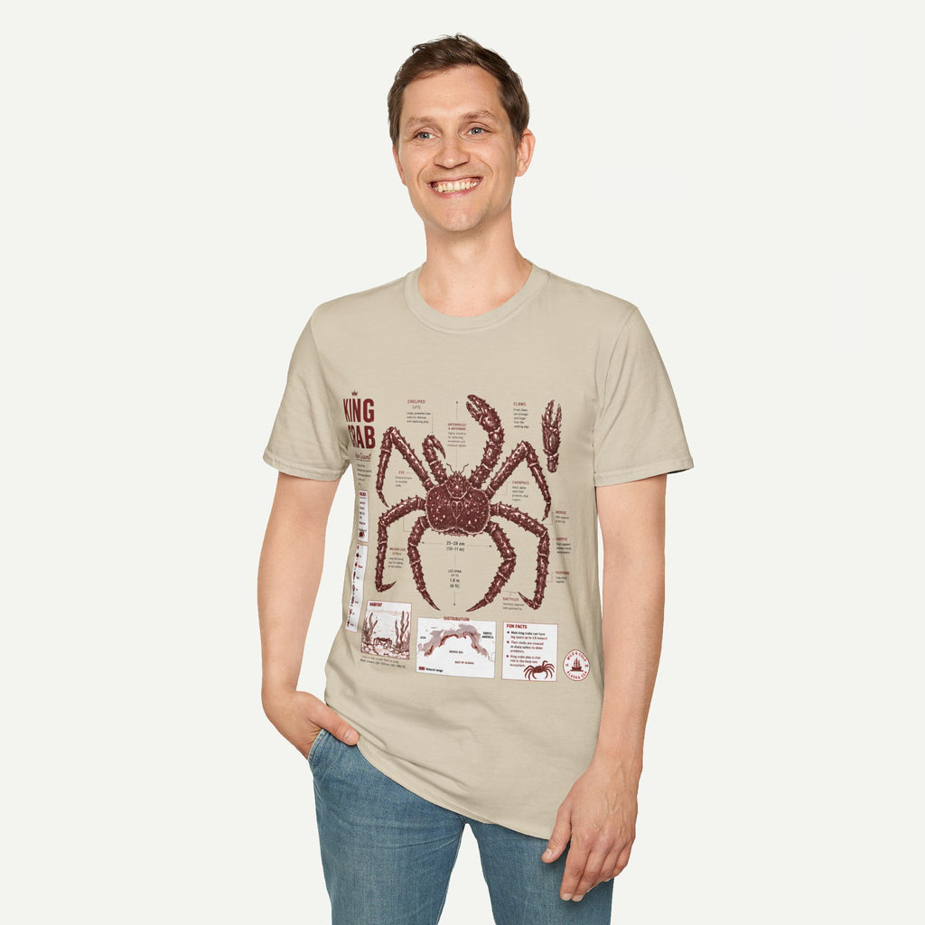King Crab Anatomy T-Shirt — Vintage Seafood Diagram Tee