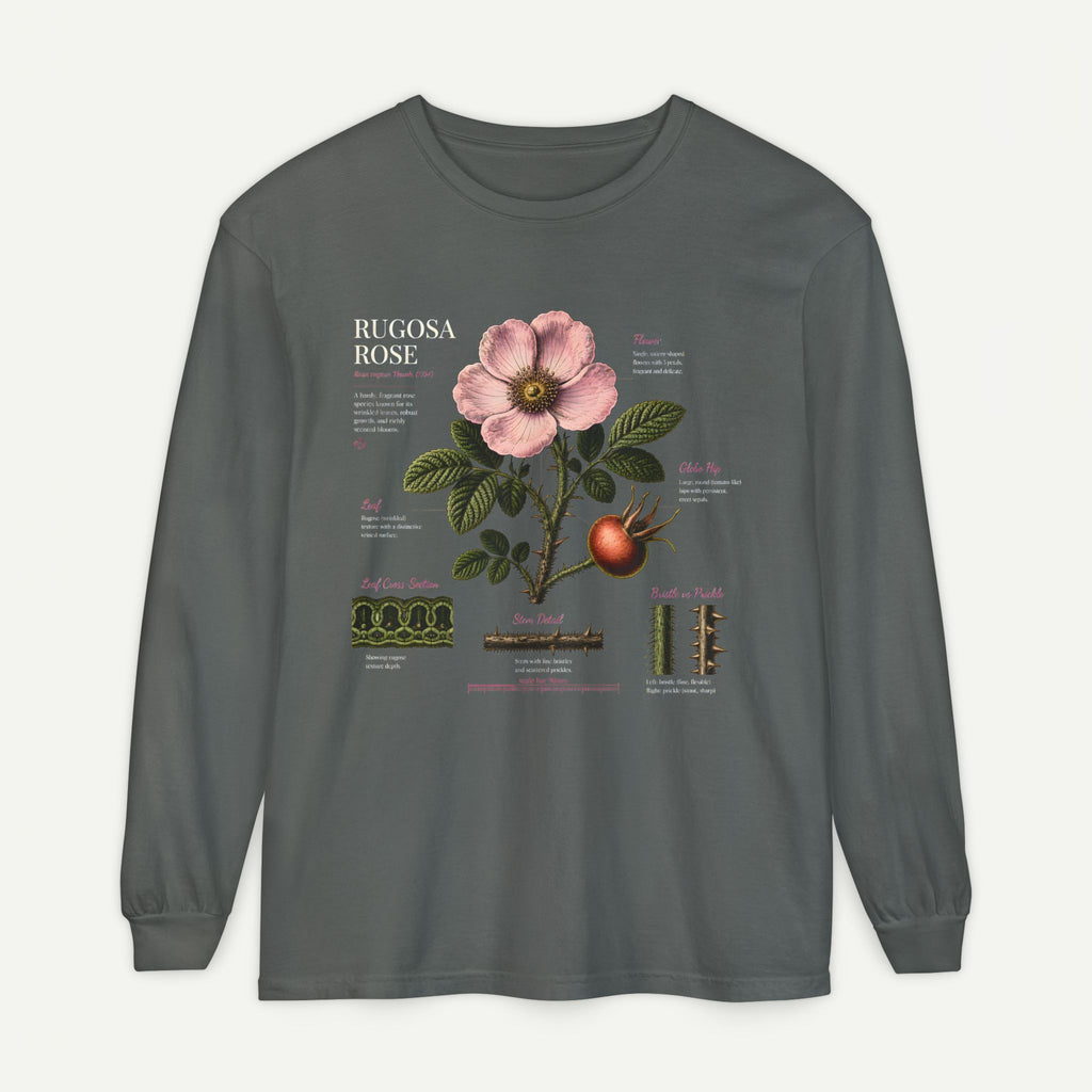 Botanical Rose Hip Anatomy Long Sleeve Tee