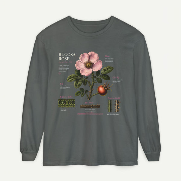 Botanical Rose Hip Anatomy Long Sleeve Tee