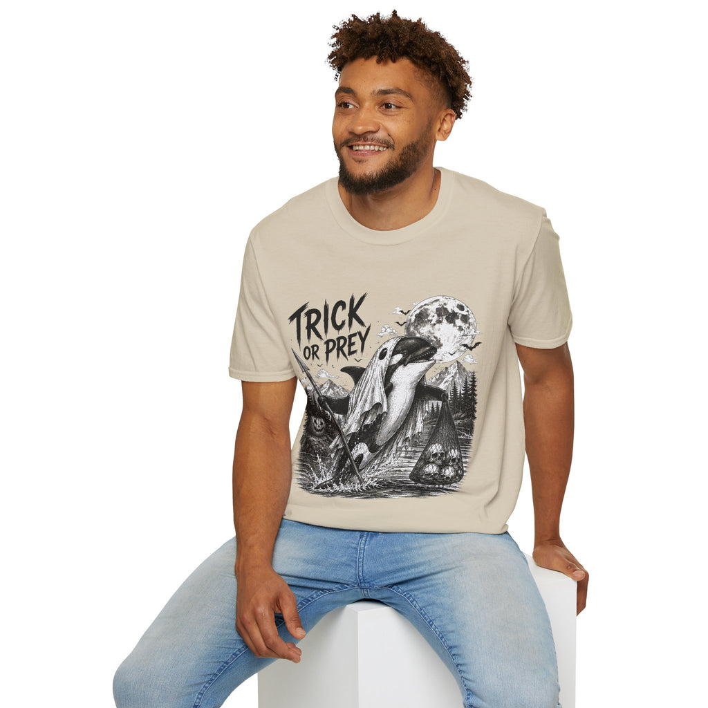 T-Shirt — Trick or Prey Halloween Orca Tee