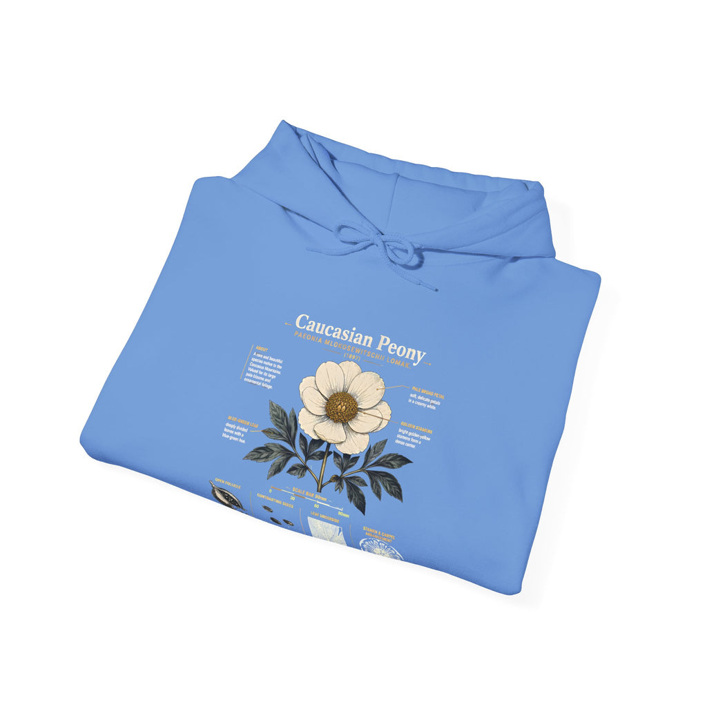 Magnolia Botany Hoodie — 'Caucasian Peony' Floral Diagram Hooded Sweatshirt