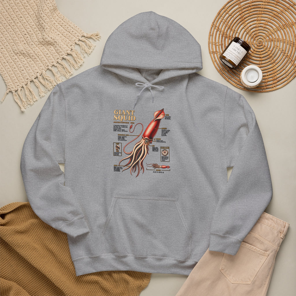 Squid Anatomy Hoodie — Vintage Scientific Illustration Pullover