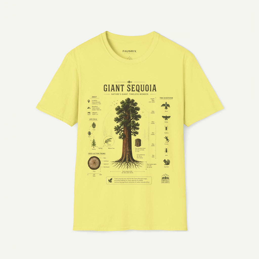 Giant Sequoia Anatomy T-Shirt — Botanical Tree Illustration Tee