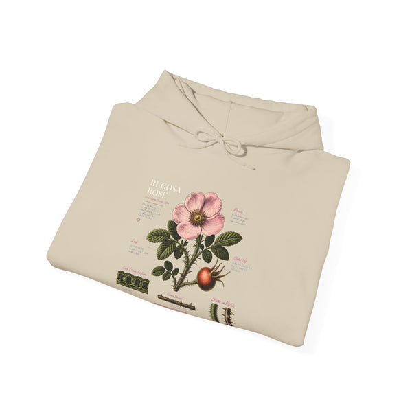 Vintage Botanical Hoodie — Rose Diagram Print