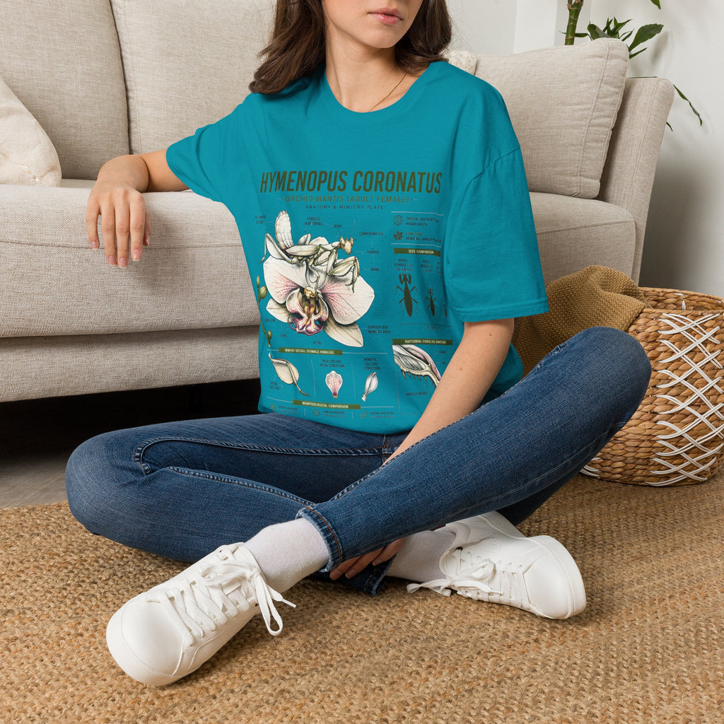 Mantis Anatomy Tee — Hymenopus Coronatus Orchid Mantis Illustration