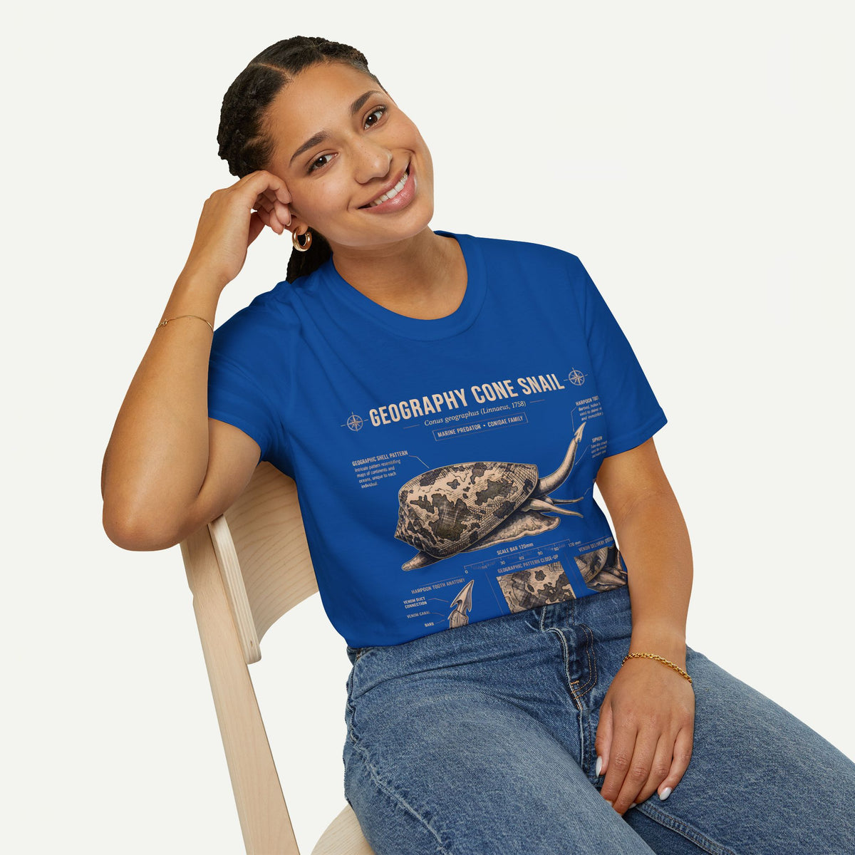 Geography Cone Snail Anatomy T-Shirt — Vintage Scientific Illustration Tee