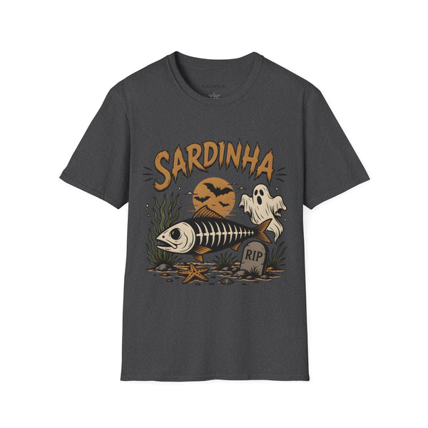 Sardinha Halloween T-Shirt — Spooky Fish Ghost Graphic Tee