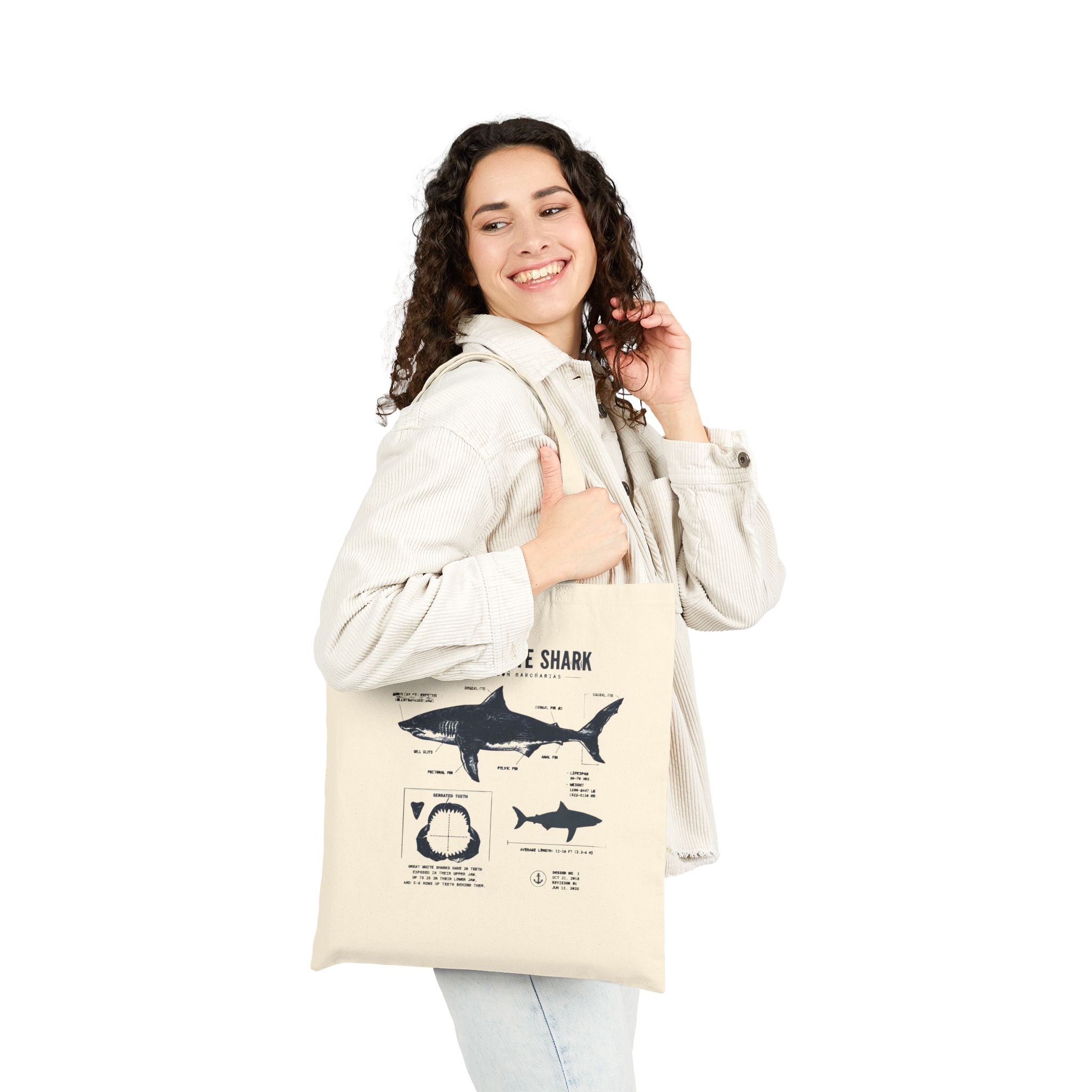 Great White Shark Anatomy Canvas Tote Secondary image