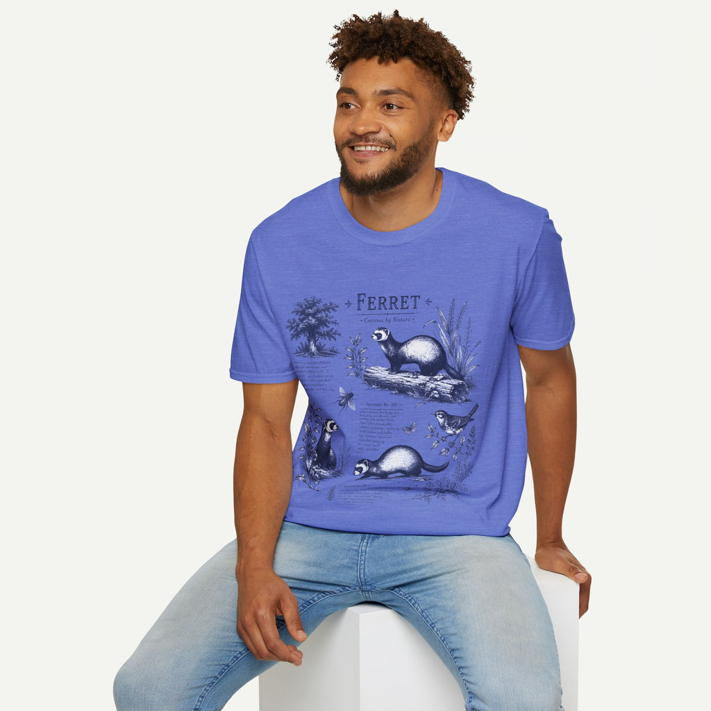 Ferret Vintage Anatomy T-Shirt — Botanical Wildlife Tee