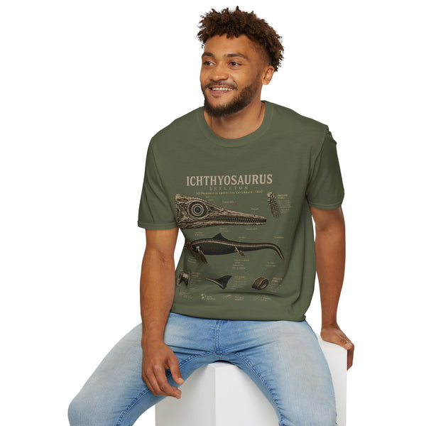 Ichthyosaurus Fossil Illustration T-Shirt