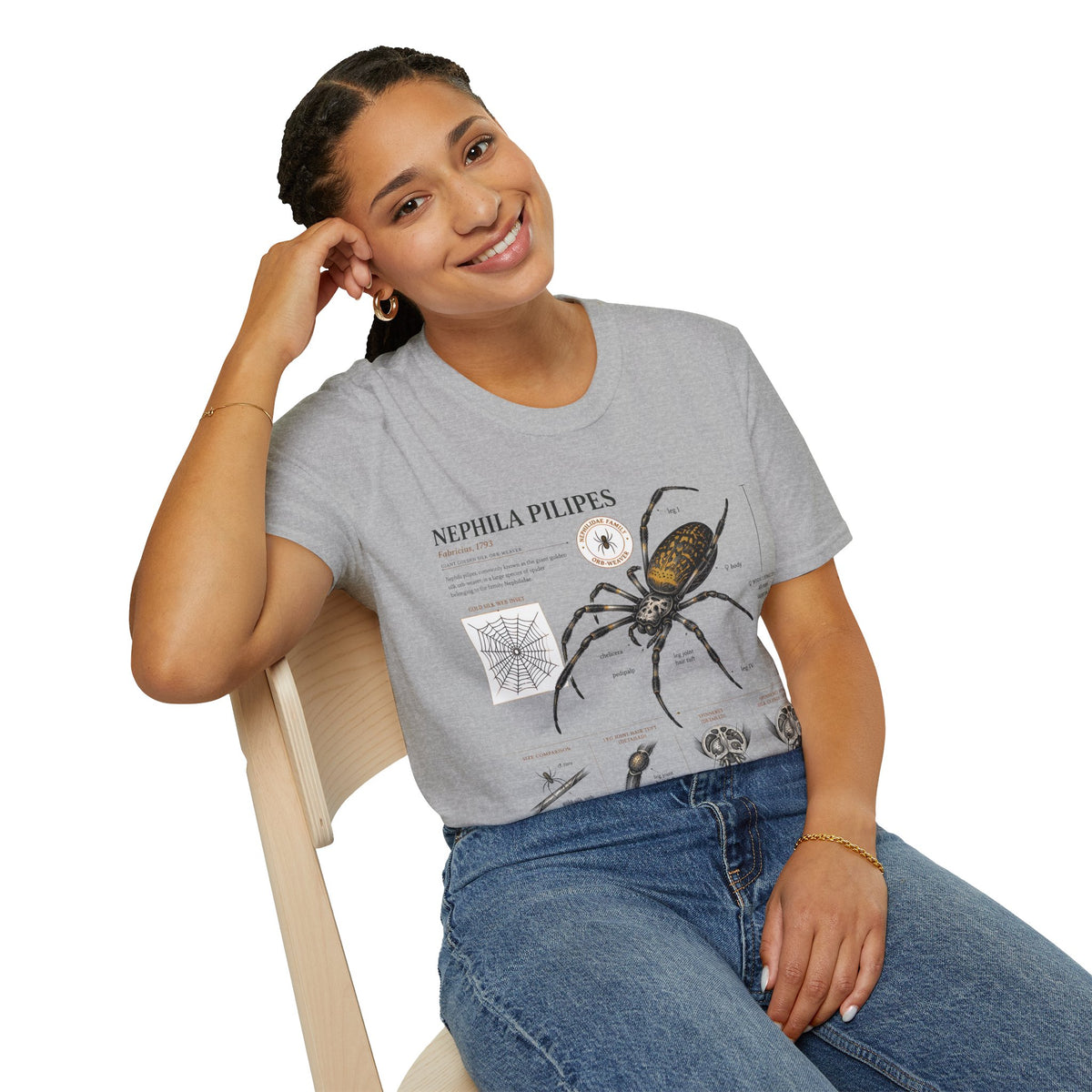 Spider Anatomy T-Shirt — Epephila Pilipis Scientific Illustration Tee