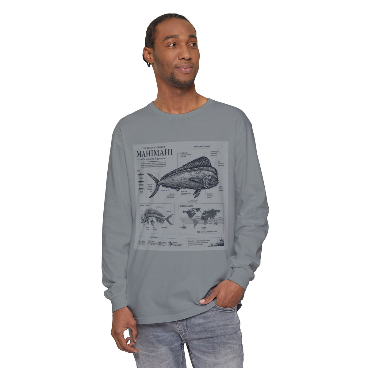 Mahimahi Fish Anatomy Long Sleeve Shirt