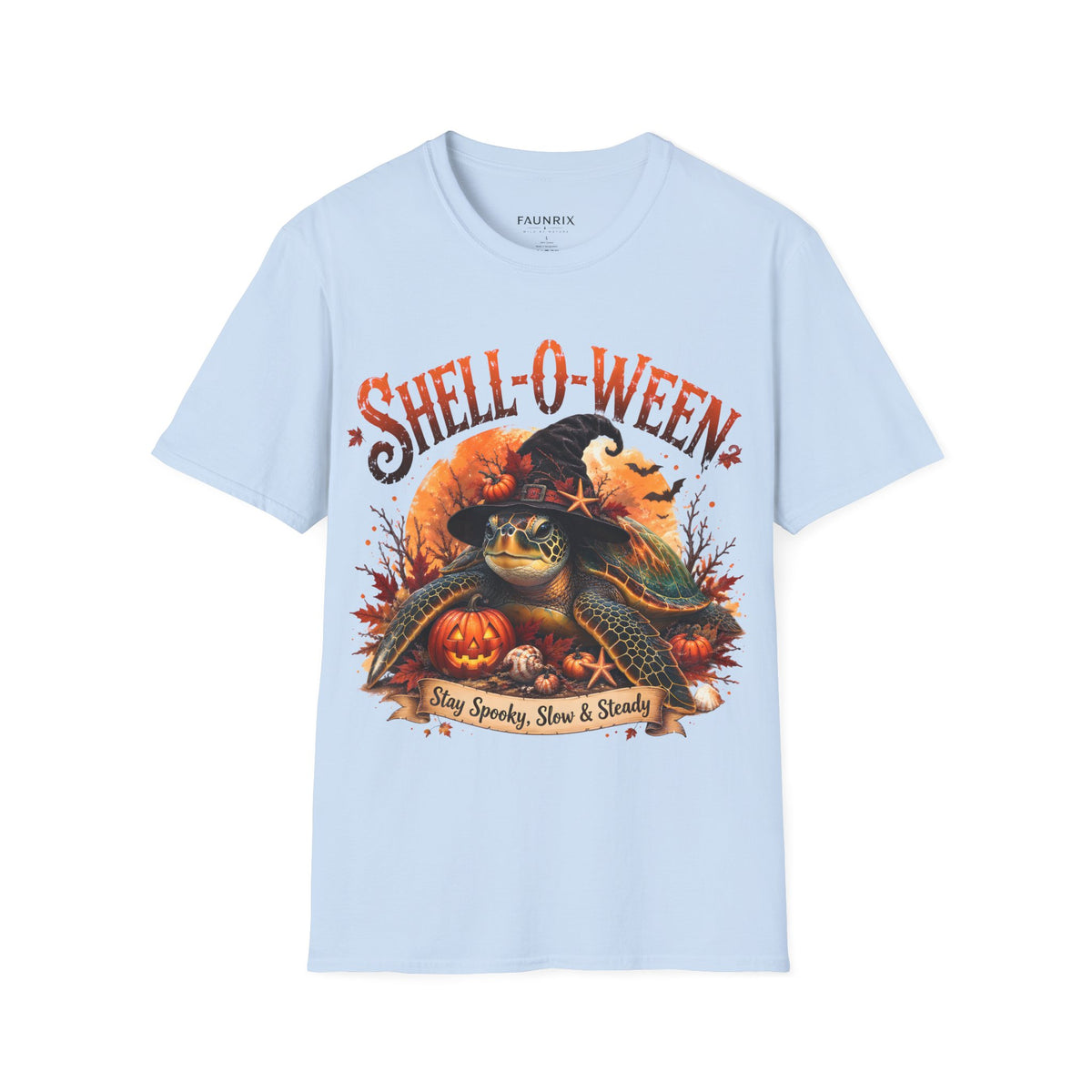 Shell-O-Ween T-Shirt — Spooky Pumpkin Witch Halloween Tee