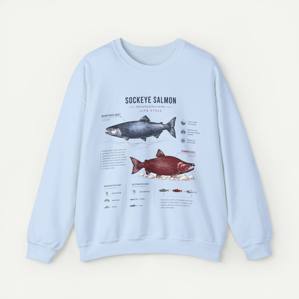 Sockeye Salmon Anatomy Sweatshirt — Fish Anatomy Graphic Crewneck