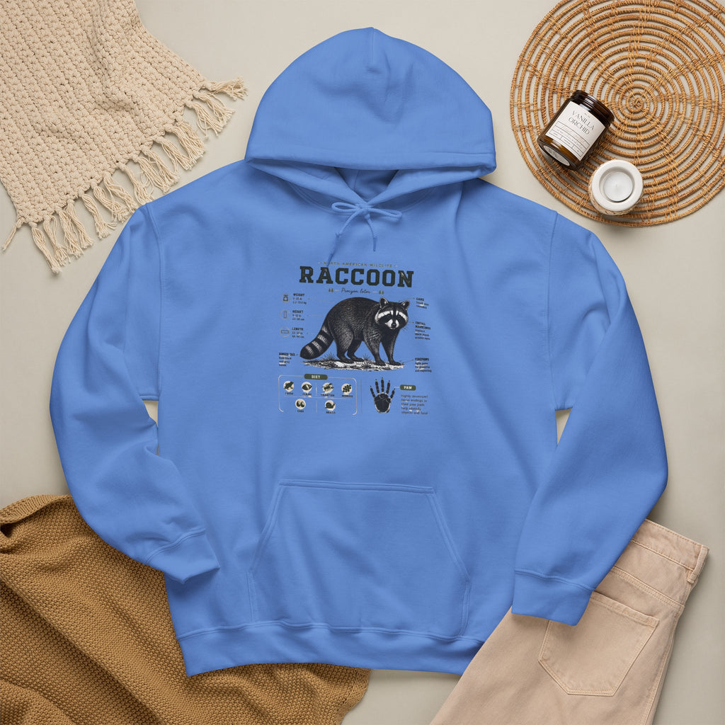 Raccoon Anatomy Hoodie — Vintage Wildlife Illustration Sweatshirt