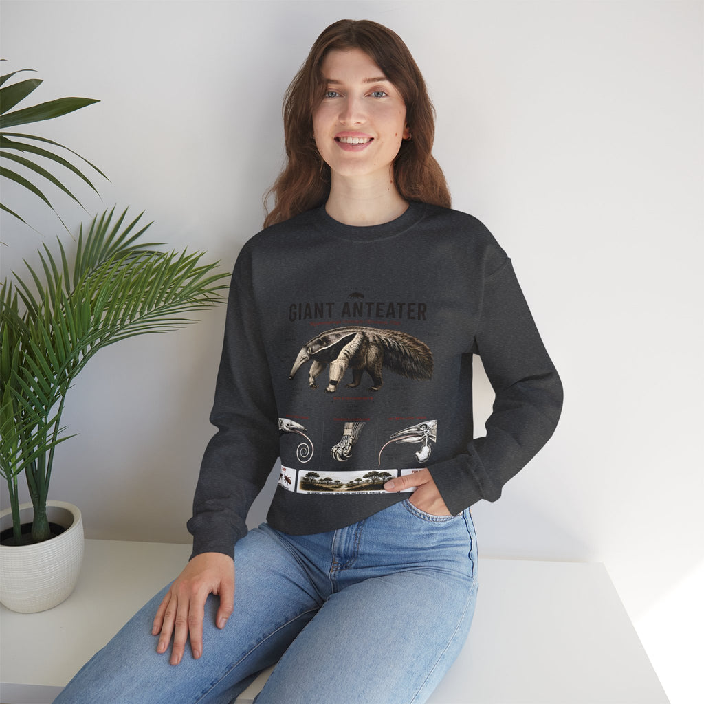 Giant Anteater Anatomy Crewneck Sweatshirt – Vintage Wildlife Anatomy Illustration